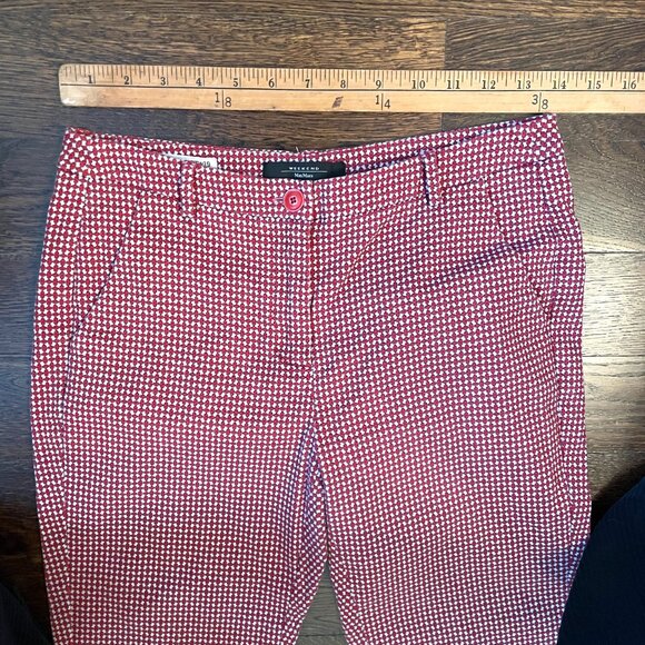 Max Mara Weekend Stretch Capri Flare Pants  FITW19 Red/Blue/White-Size 4 - Picture 6 of 10
